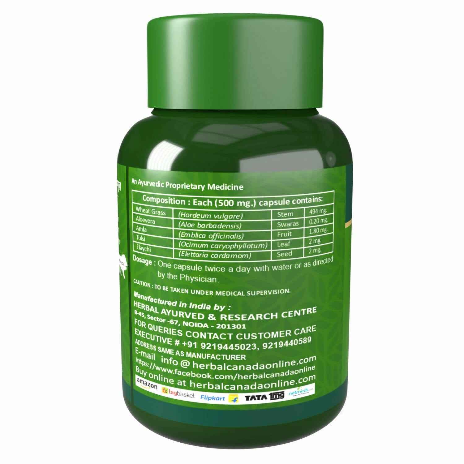 Herbal Canada Wheat Grass Capsules