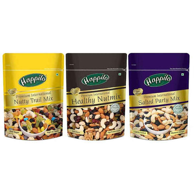 Happilo Premium Nuts & Dry Fruit Combo (Trail Mix, Nut Mix & Party Mix)