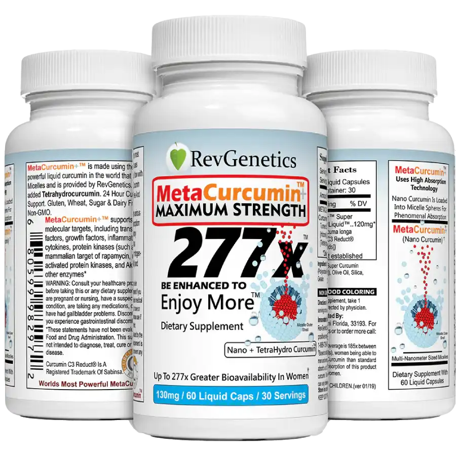 MetaCurcumin 277x: 10x SIRT6 Boost, No Pepper by RevGenetics