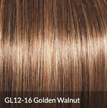 Gabor Bend The Rules Chin Length Boy Cut Wig by Hairuwear, Average Cap, GL12-16 Golden Walnut