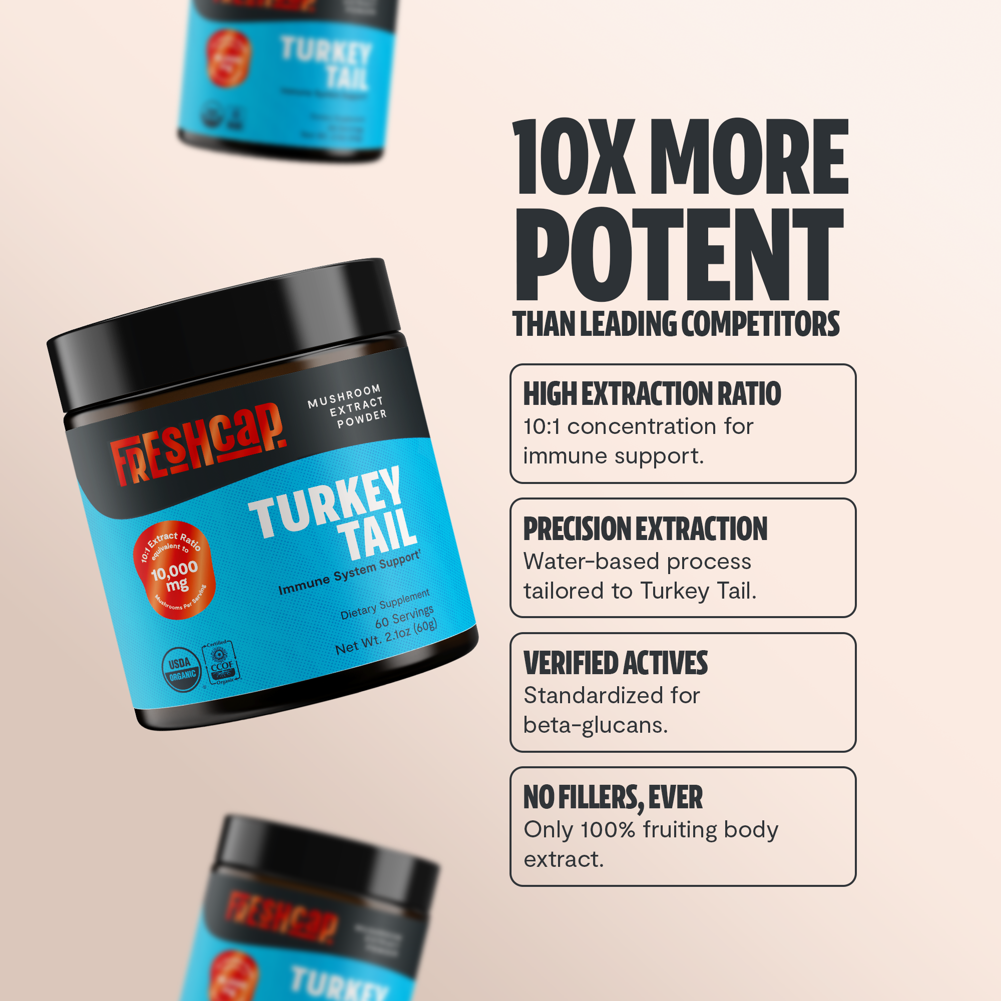 Turkey Tail Mushroom Extract Powder by FreshCap Mushrooms