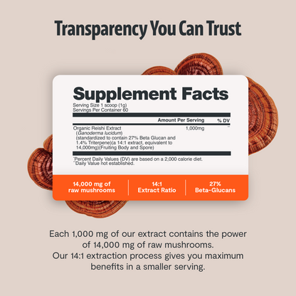 Reishi Mushroom Extract Powder by FreshCap Mushrooms