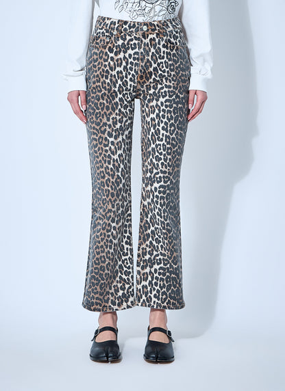 Ganni Women Betzy Leopard Print Jeans by Luosophy