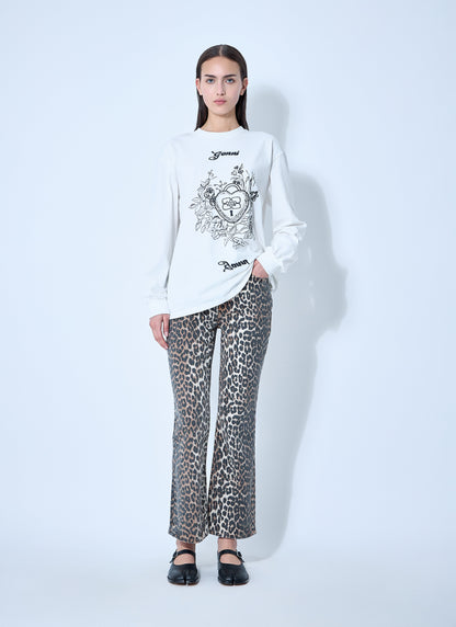 Ganni Women Betzy Leopard Print Jeans by Luosophy