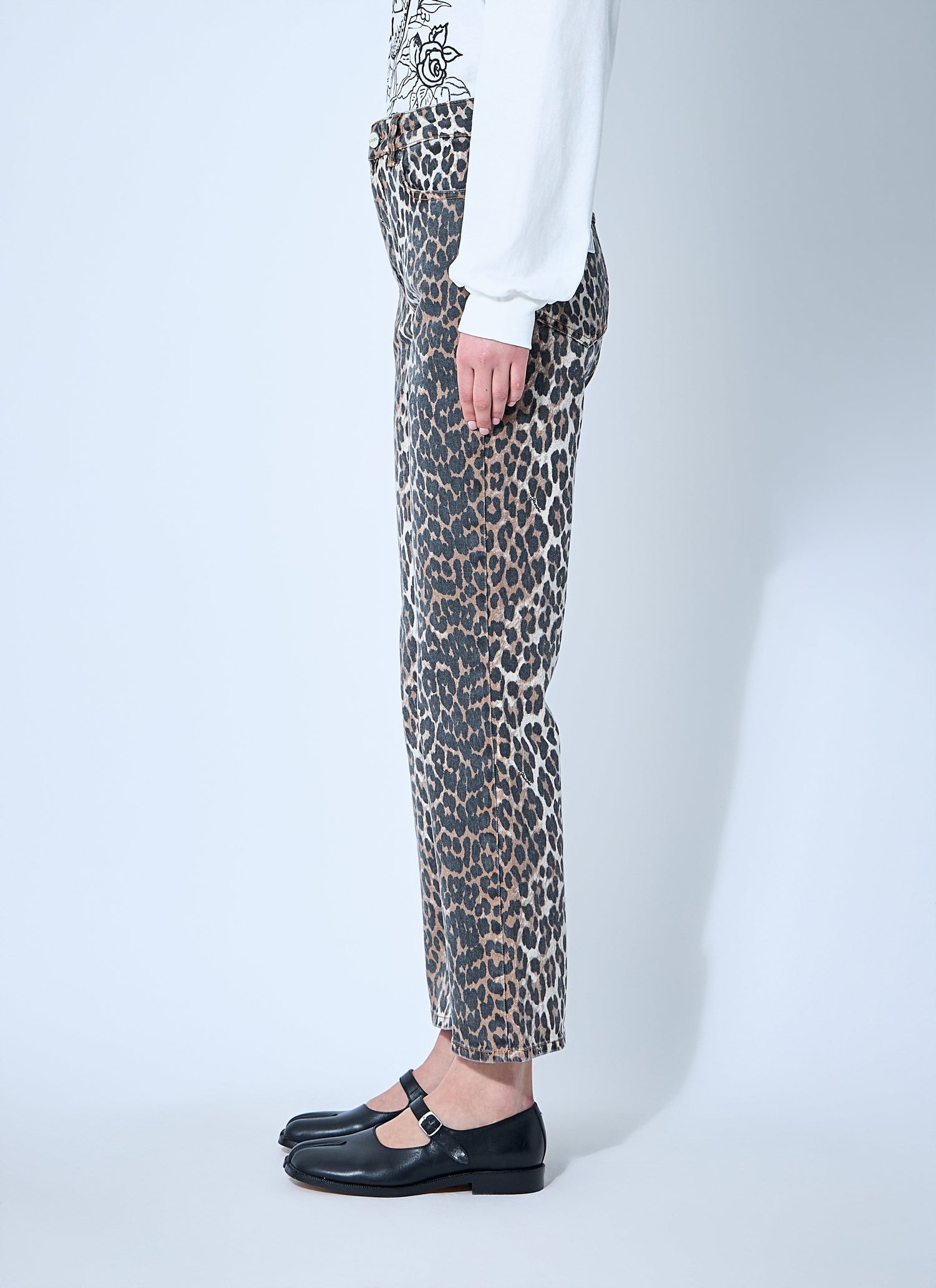 Ganni Women Betzy Leopard Print Jeans by Luosophy