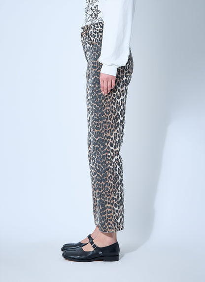 Ganni Women Betzy Leopard Print Jeans by Luosophy