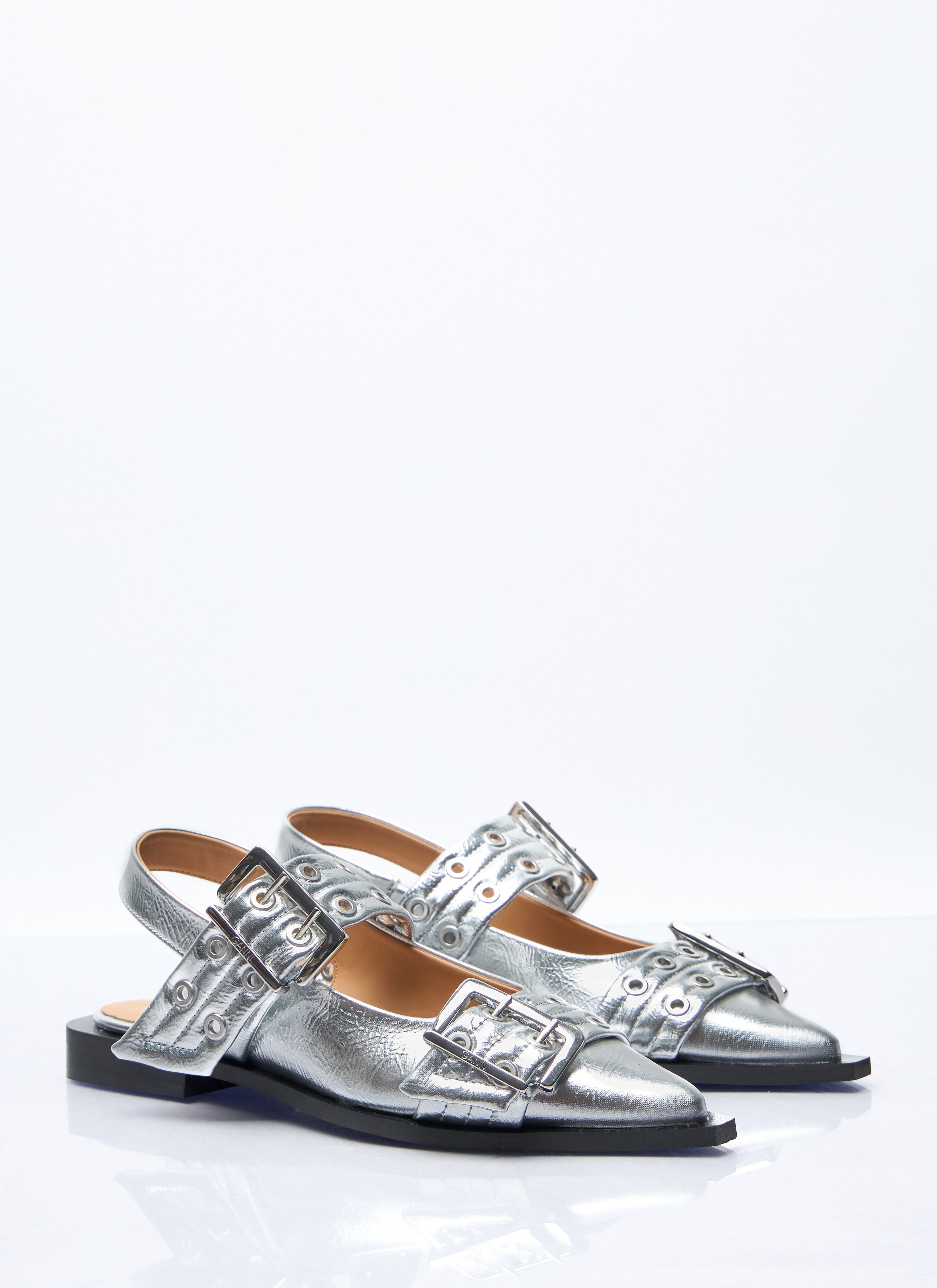 Ganni Women Feminine Buckle Ballerina Flats by Luosophy