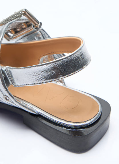 Ganni Women Feminine Buckle Ballerina Flats by Luosophy