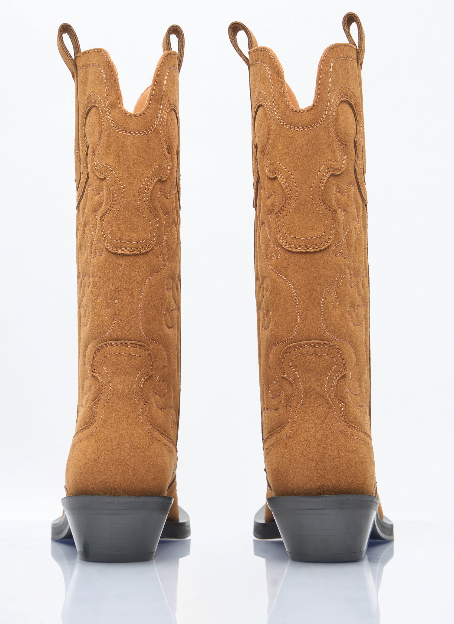 Ganni Women Mid Shaft Embroidered Western Boots by Luosophy