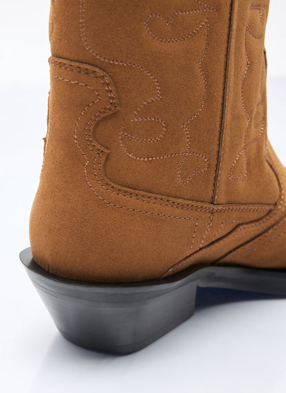 Ganni Women Mid Shaft Embroidered Western Boots by Luosophy