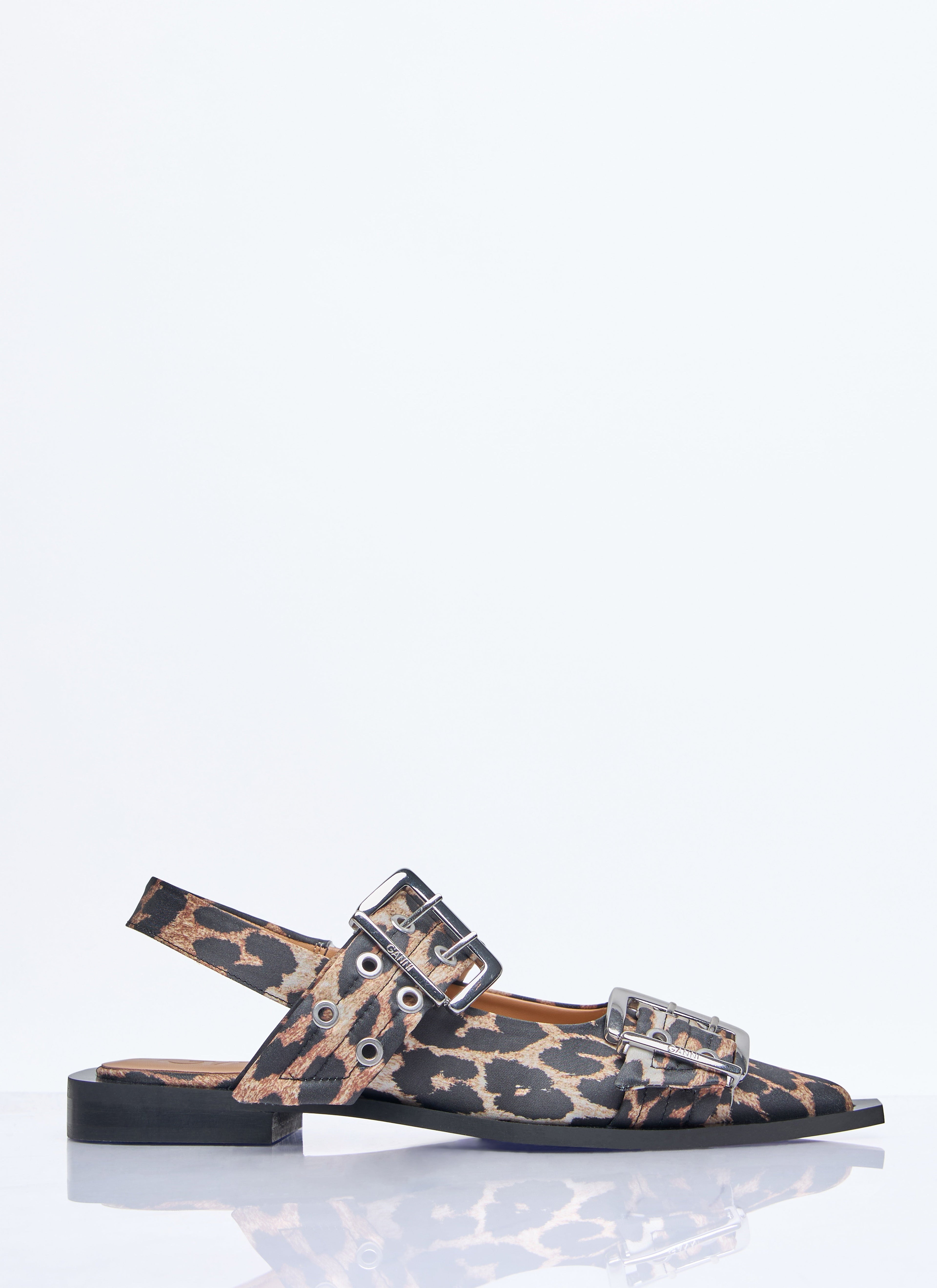 Ganni Women Feminine Buckle Ballerina Flats by Luosophy