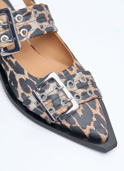 Ganni Women Feminine Buckle Ballerina Flats by Luosophy
