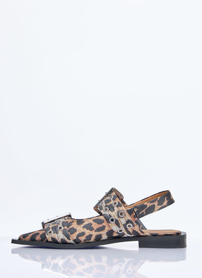 Ganni Women Feminine Buckle Ballerina Flats by Luosophy