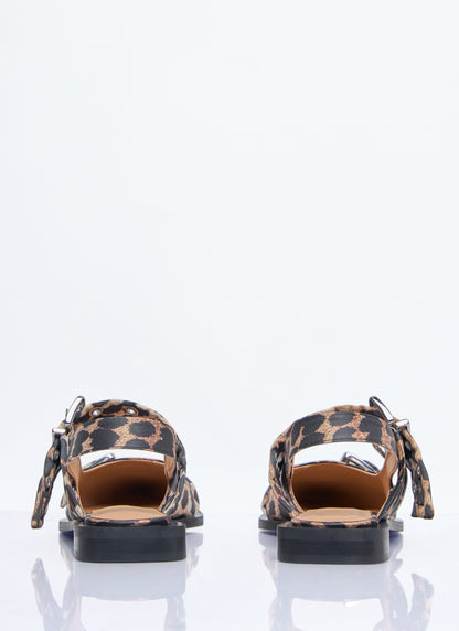 Ganni Women Feminine Buckle Ballerina Flats by Luosophy