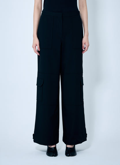 Ganni Women Solid Twill Suiting Cargo Pants by Luosophy