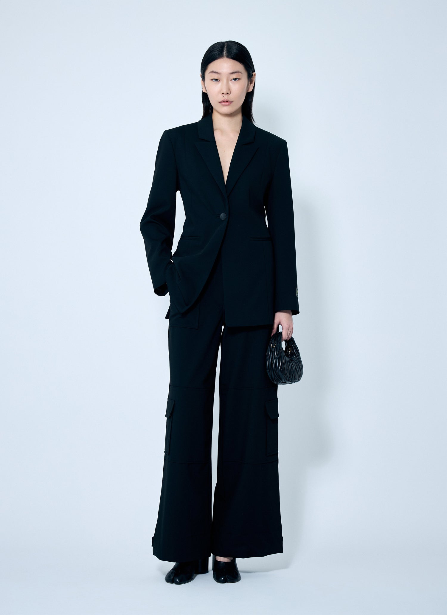 Ganni Women Solid Twill Suiting Cargo Pants by Luosophy