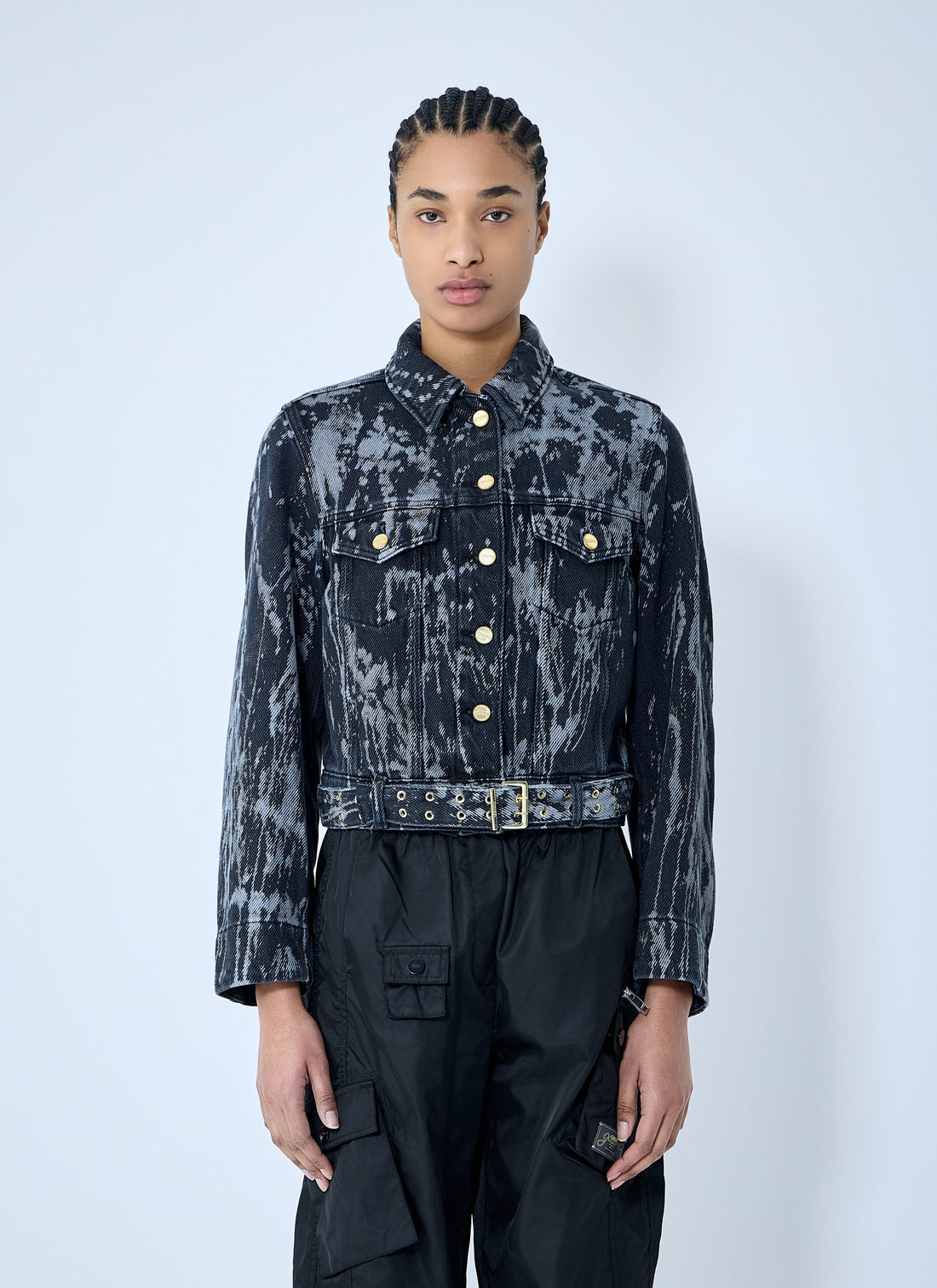 Ganni Women Heavy Denim Belted Jacket by Luosophy