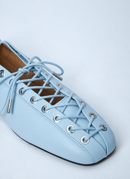 Ganni Women Eyelets Lace Up Ballerina by Luosophy