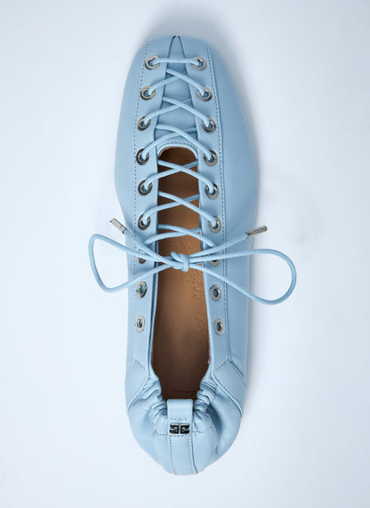 Ganni Women Eyelets Lace Up Ballerina by Luosophy