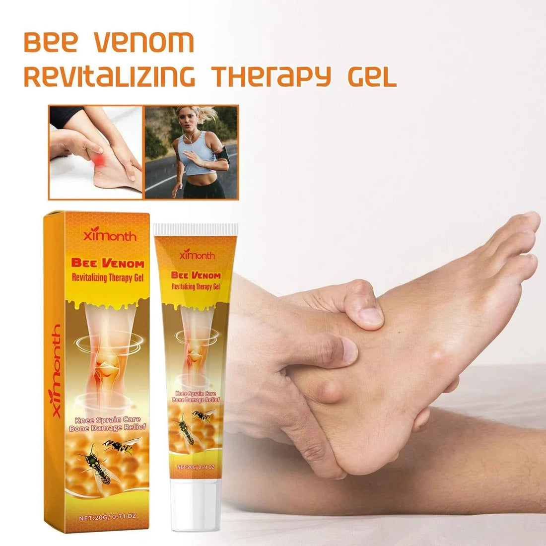 Bee Venom Joint Pain Relief Gel for Knees, Back &amp; Muscles All Natural Ingredients