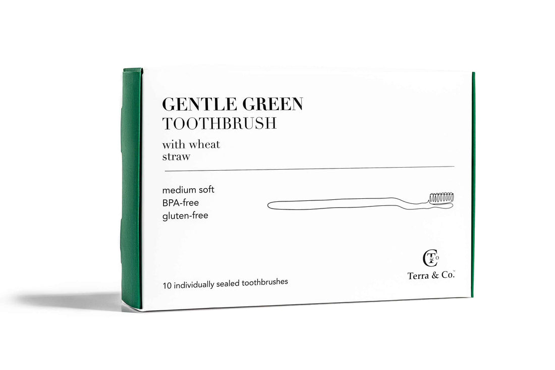 Gentle Green Toothbrush Family Pack (10 Count) – Eco-Friendly Wheat Straw Toothbrushes for Sensitive Teeth | BPA-Free, Travel-Friendly, Plastic-Free