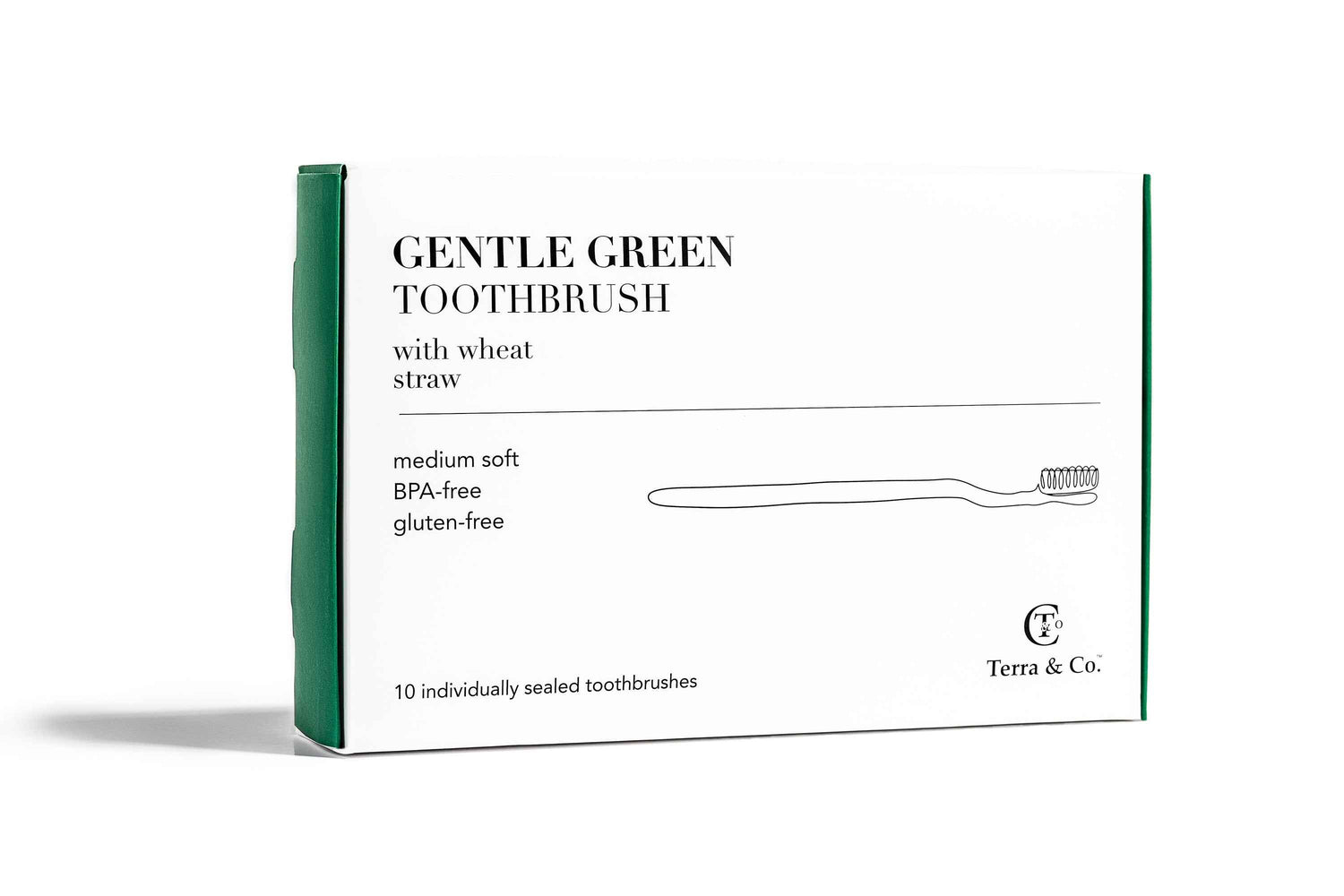 Gentle Green Toothbrush Family Pack (10 Count) – Eco-Friendly Wheat Straw Toothbrushes for Sensitive Teeth | BPA-Free, Travel-Friendly, Plastic-Free
