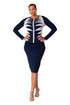 Geometric Patterned Two Piece Knit Suit -5362 by Tally Taylor