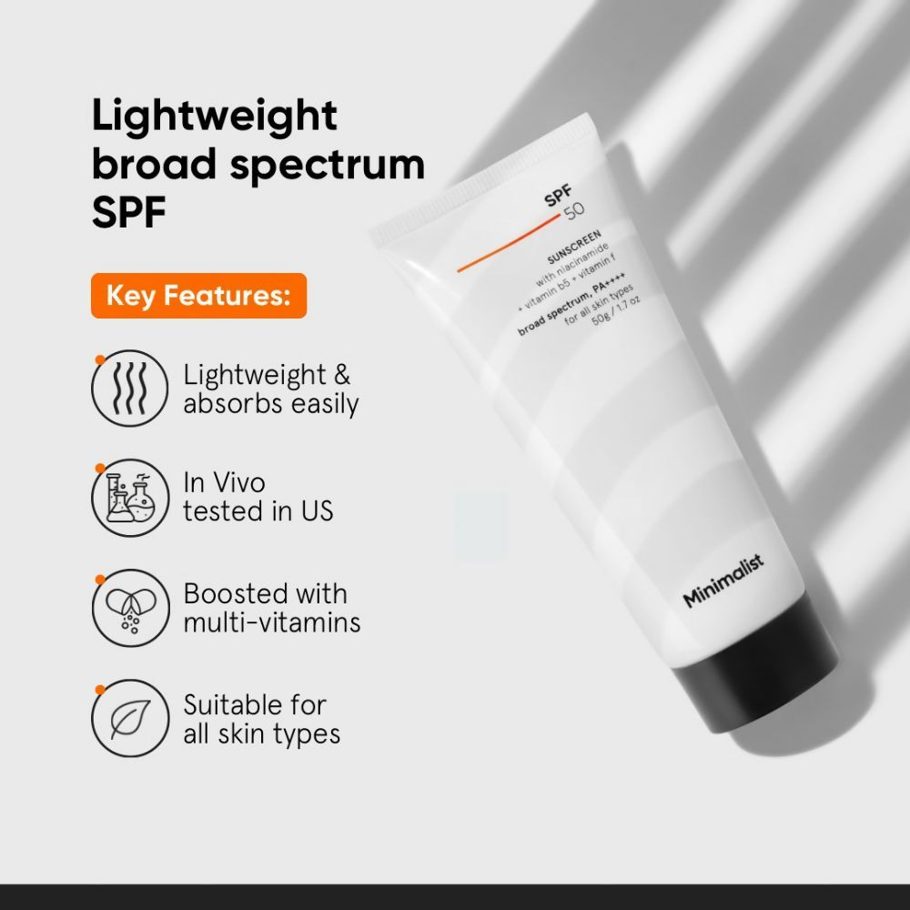 Minimalist SPF 50 PA ++++ Sunscreen With Multi-Vitamin