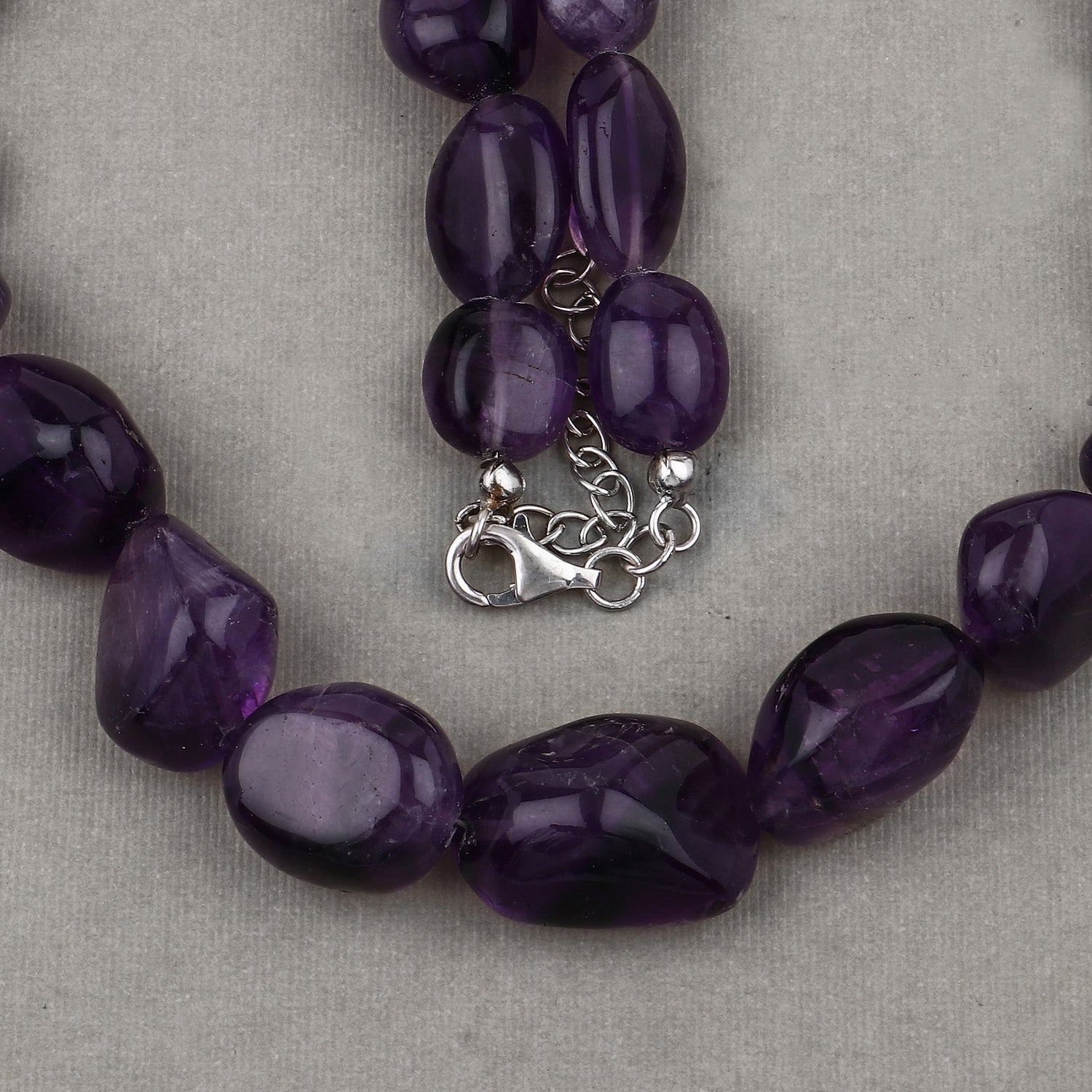 Raw Amethyst Beads Necklace for Women in Silver February Birthstone Necklace Gift for Mom by Avera Group