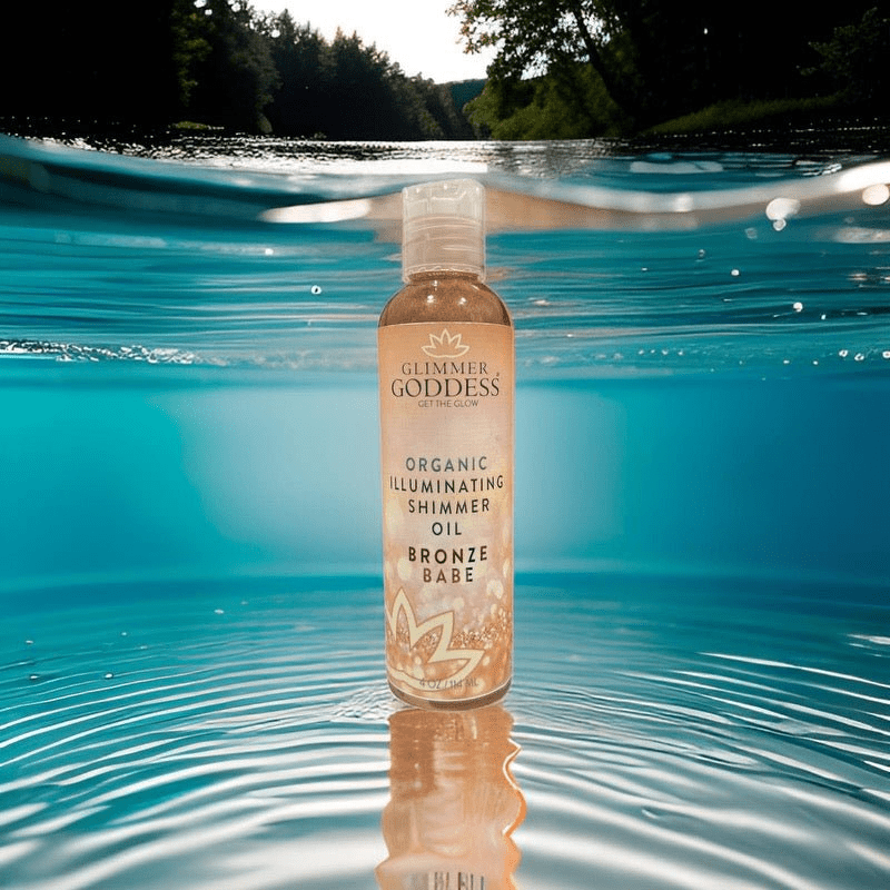 Glimmer Goddess Organic Illuminating Shimmer Body &amp; Face Oils - Radiant Glow &amp; Hydration - DestGlow