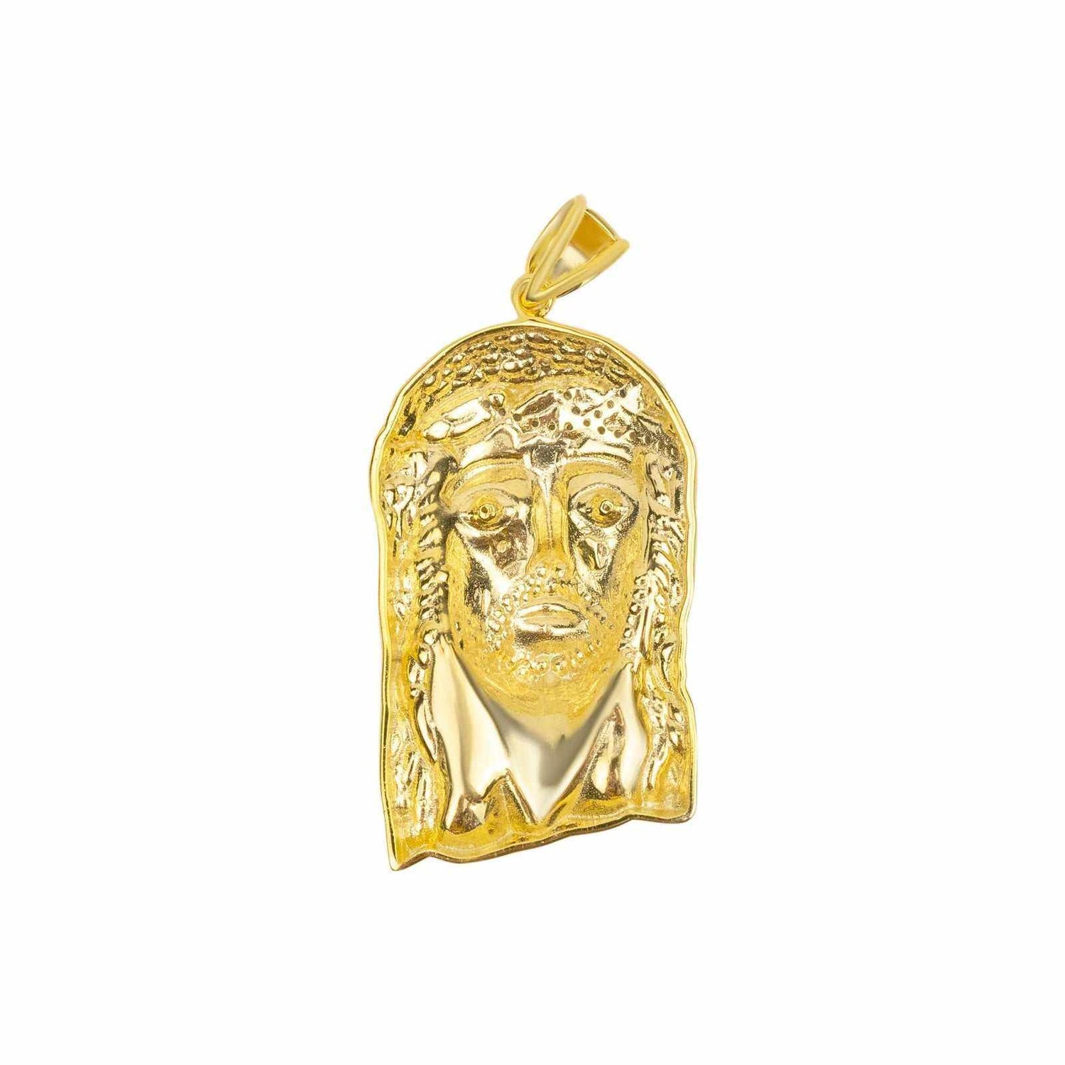 Gold Jesus Piece Pendant – 14K Plated on Solid 925 Sterling Silver