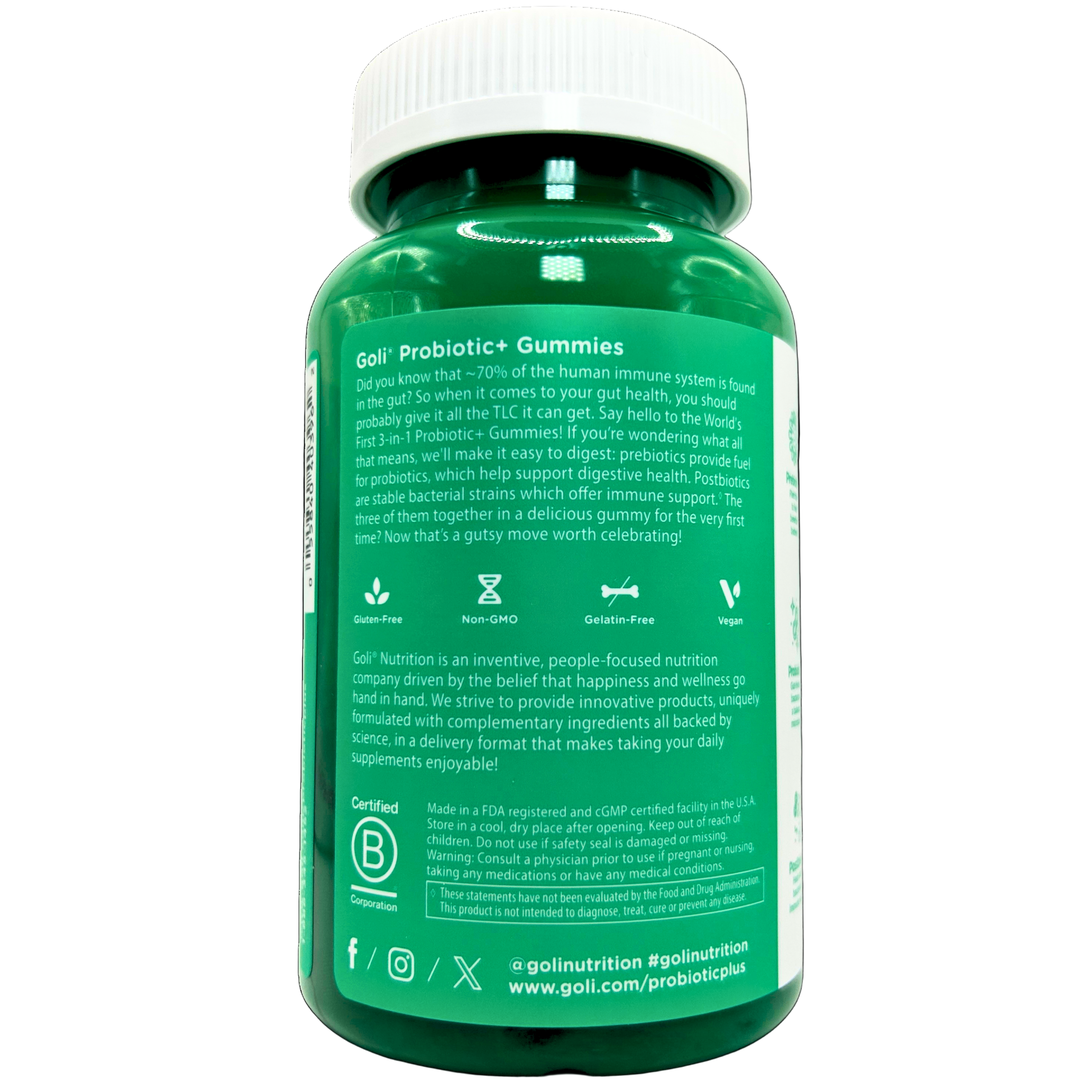 Goli Nutrition – Pre + Post + Probiotics Gummies (60 Count)