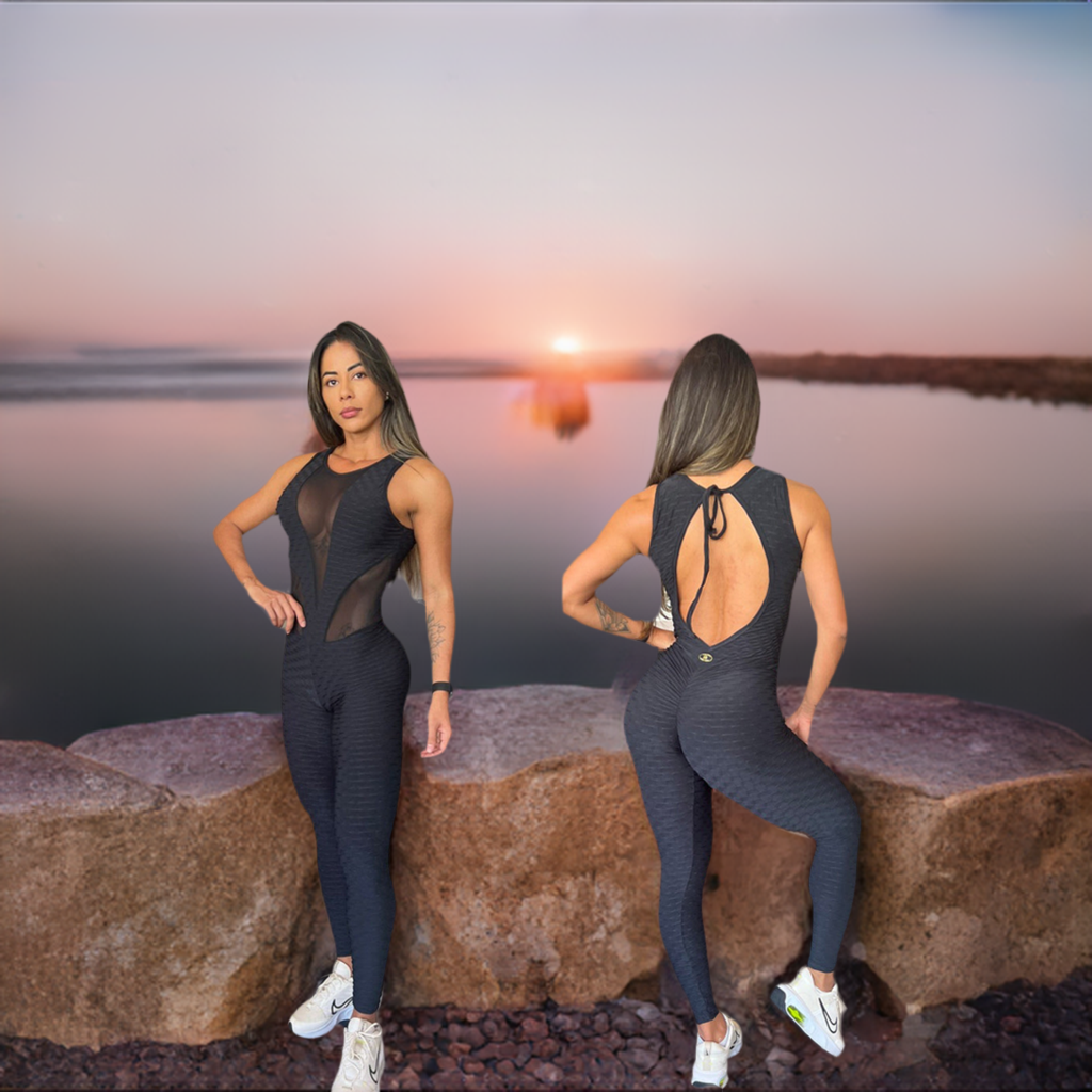 SCRUNCH BOOTY BLACK WAVE AND MASH SEXY JUMPSUIT - DestGlow