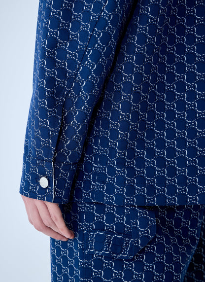 Gucci Men Cotton Jacquard Jacket With Gg Shadow by Luosophy