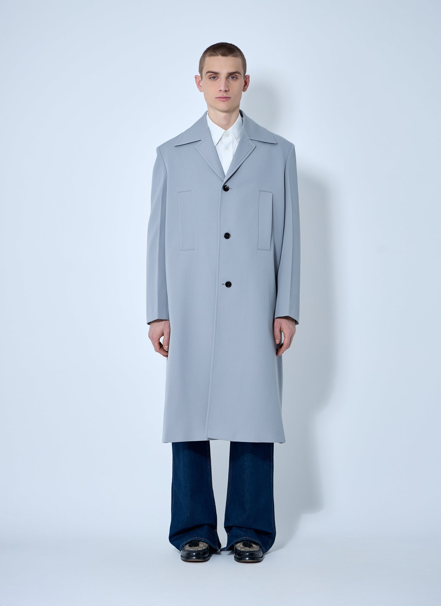 Gucci Men Single-Breasted Wool Coat by Luosophy