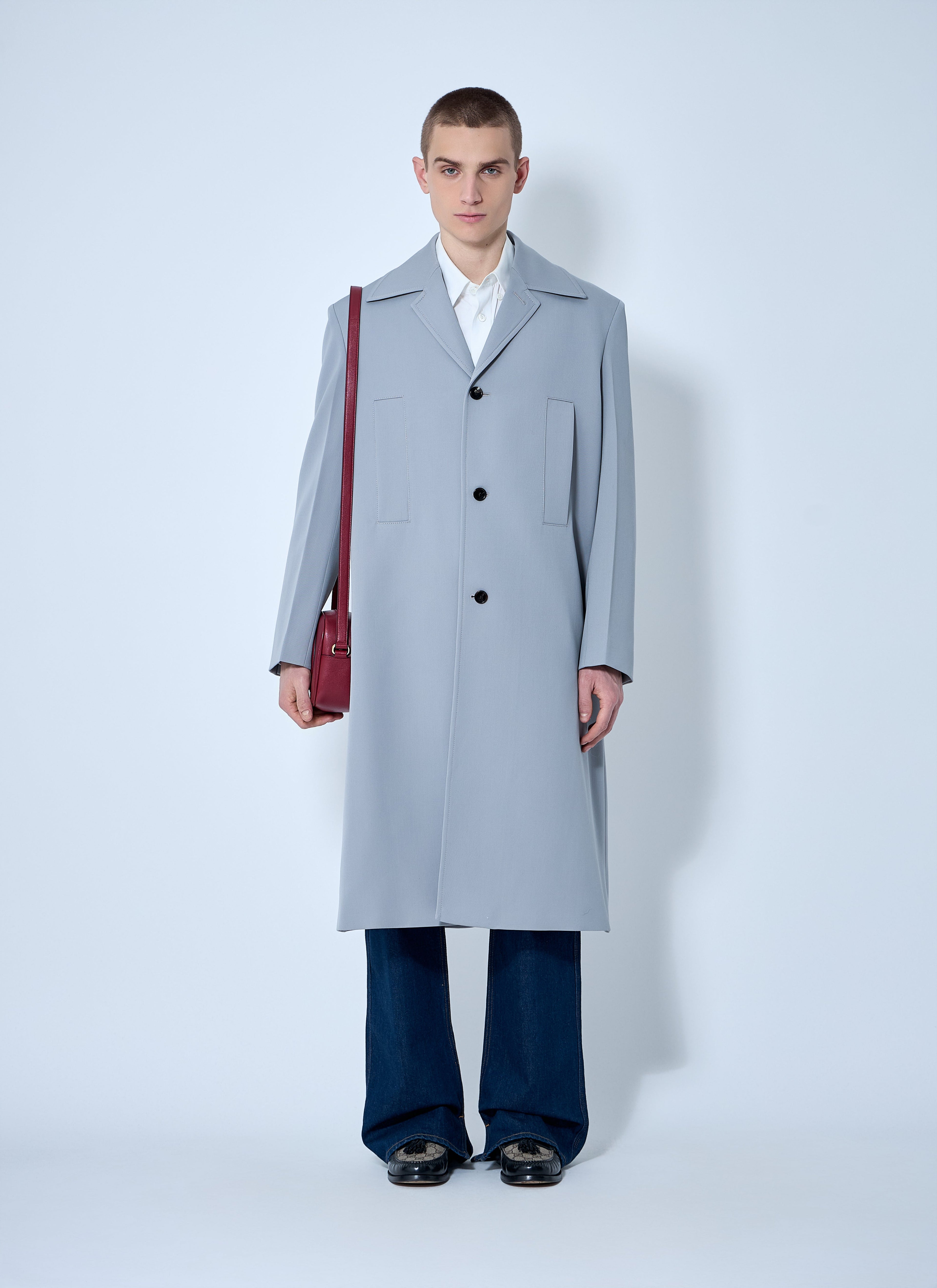 Gucci Men Single-Breasted Wool Coat by Luosophy