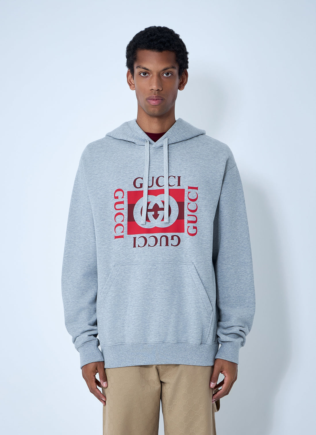 Gucci Men Logo Motif Hooded Sweatshirt by Luosophy