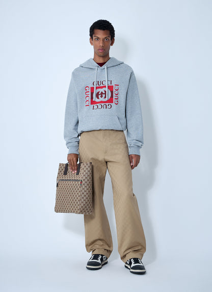 Gucci Men Logo Motif Hooded Sweatshirt by Luosophy