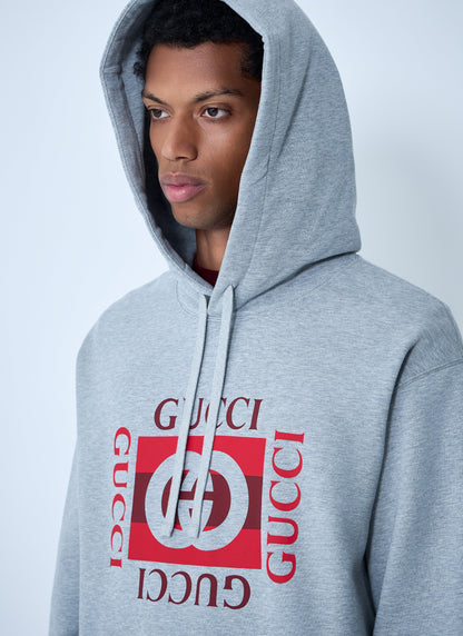 Gucci Men Logo Motif Hooded Sweatshirt by Luosophy