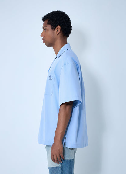 Gucci Men Logo Embroidery Camp Collar Shirt by Luosophy