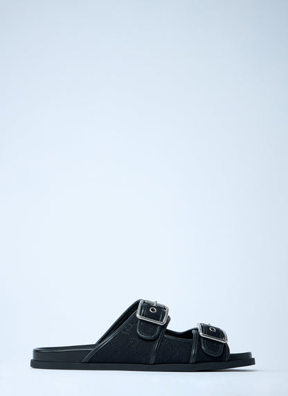 Gucci Men Gg Slide Sandals With Buckles by Luosophy
