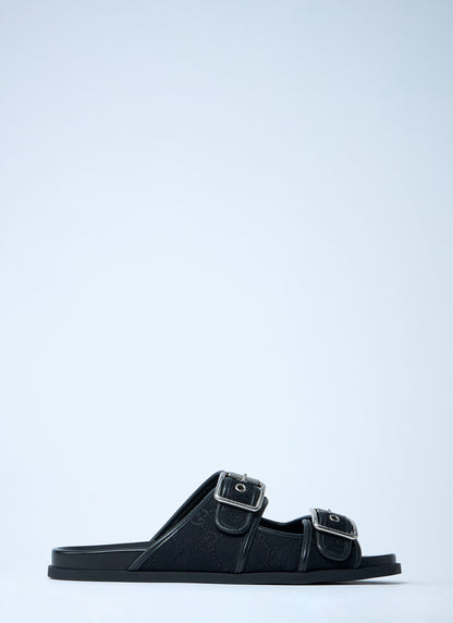 Gucci Men Gg Slide Sandals With Buckles by Luosophy