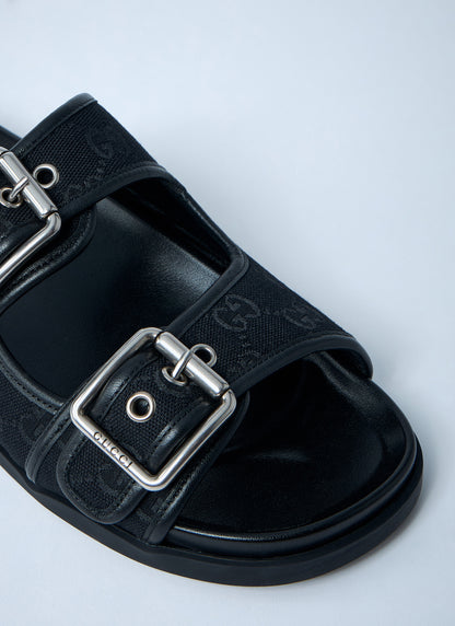 Gucci Men Gg Slide Sandals With Buckles by Luosophy