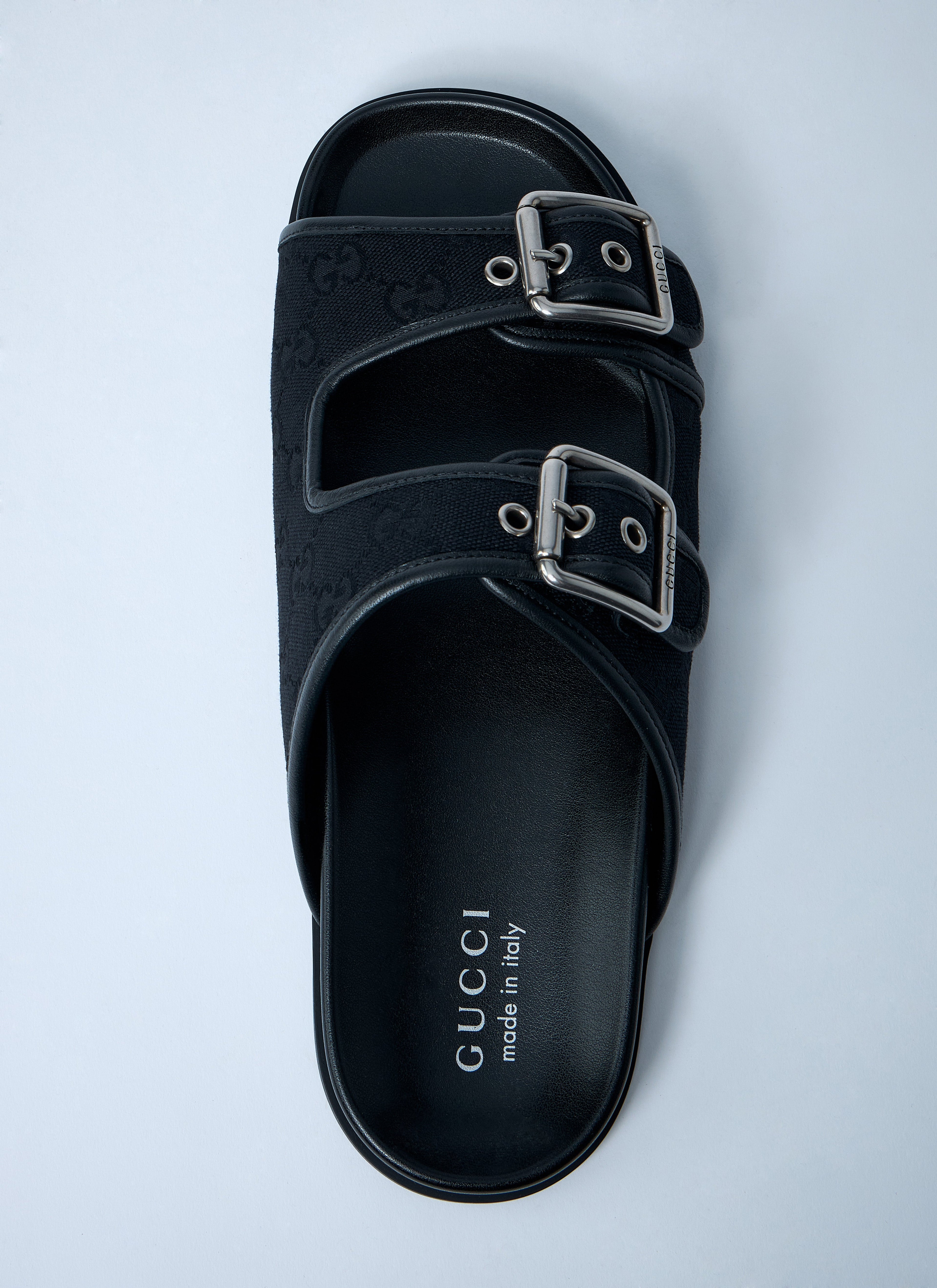 Gucci Men Gg Slide Sandals With Buckles by Luosophy
