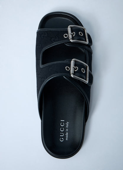 Gucci Men Gg Slide Sandals With Buckles by Luosophy
