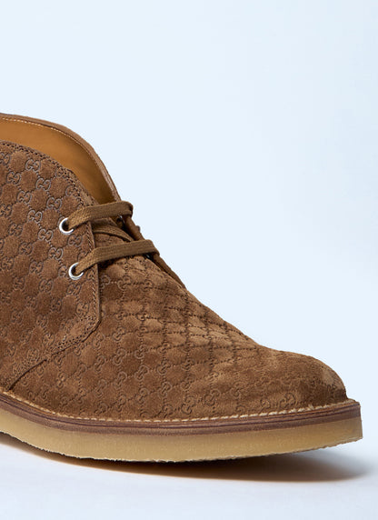 Gucci Men Gg Suede Boots by Luosophy