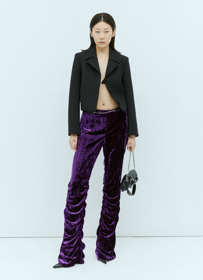 Gucci Women Horsebit Belt Velvet Pants by Luosophy