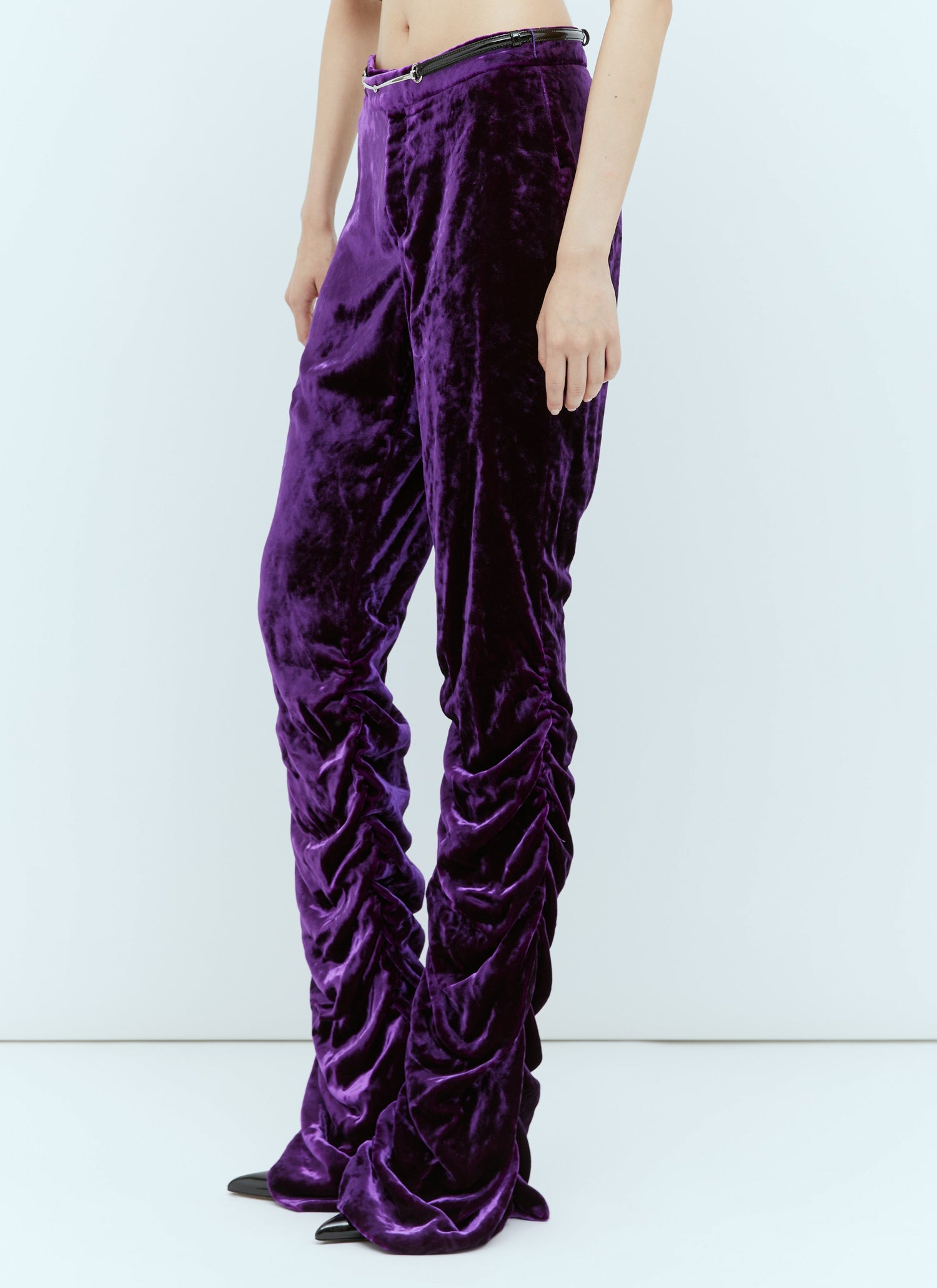 Gucci Women Horsebit Belt Velvet Pants by Luosophy