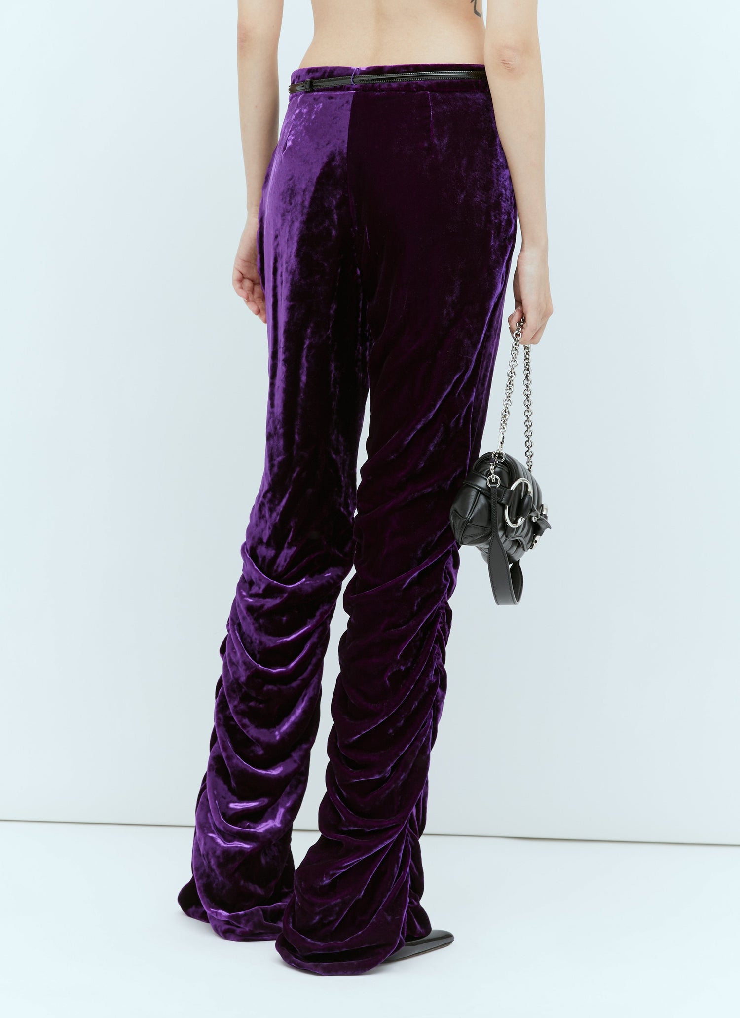 Gucci Women Horsebit Belt Velvet Pants by Luosophy