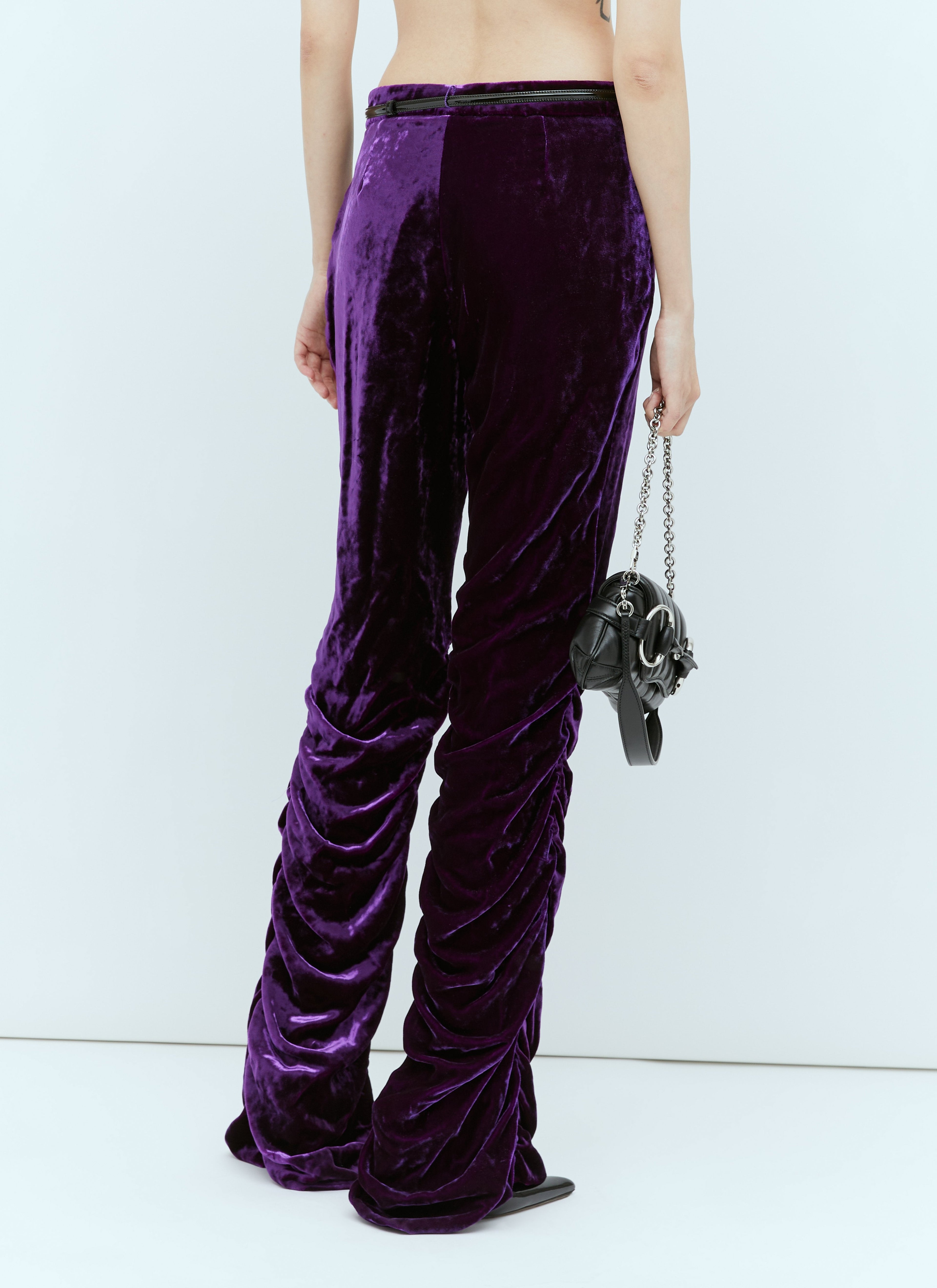 Gucci Women Horsebit Belt Velvet Pants by Luosophy